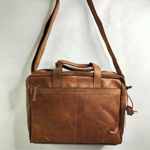 Spikes & Sparrow Business Laptop Bag Premium Leather Sawyer Brandy Cognac - Picture 7 of 12